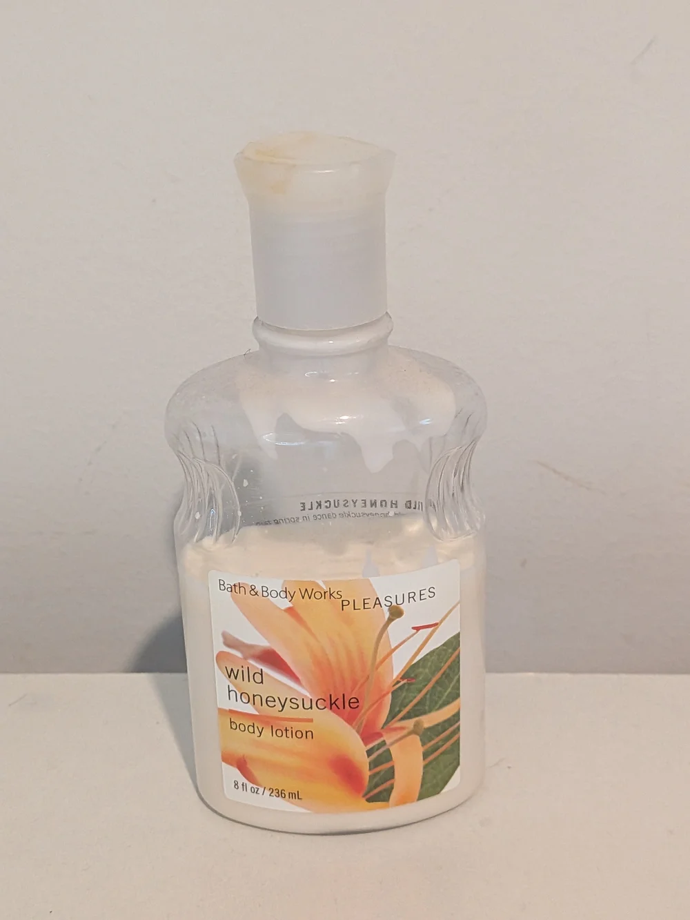Bath & Body Works Pleasures Wild Honeysuckle Body Lotion - Cream & Green Accents